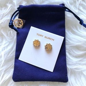 Tory Burch Two-Tone Logo Earrings